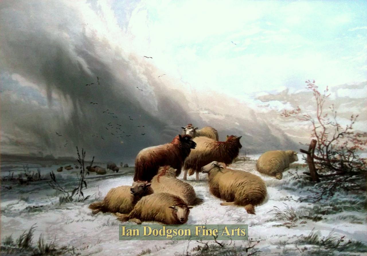 Thomas Sidney Cooper - Winter Chromolithograph (c1870)