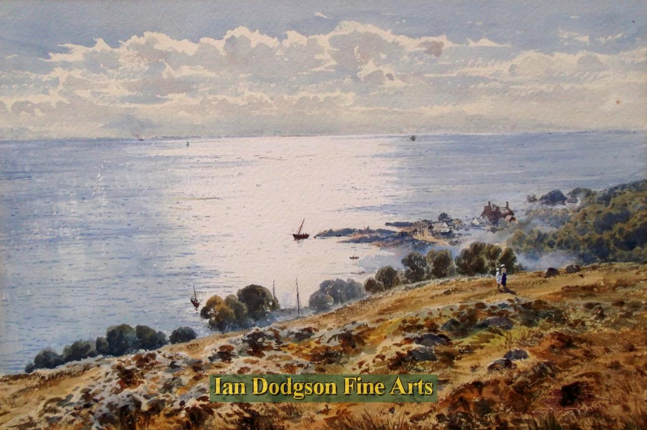 Arran, coastle scene by H Moxon Cook
