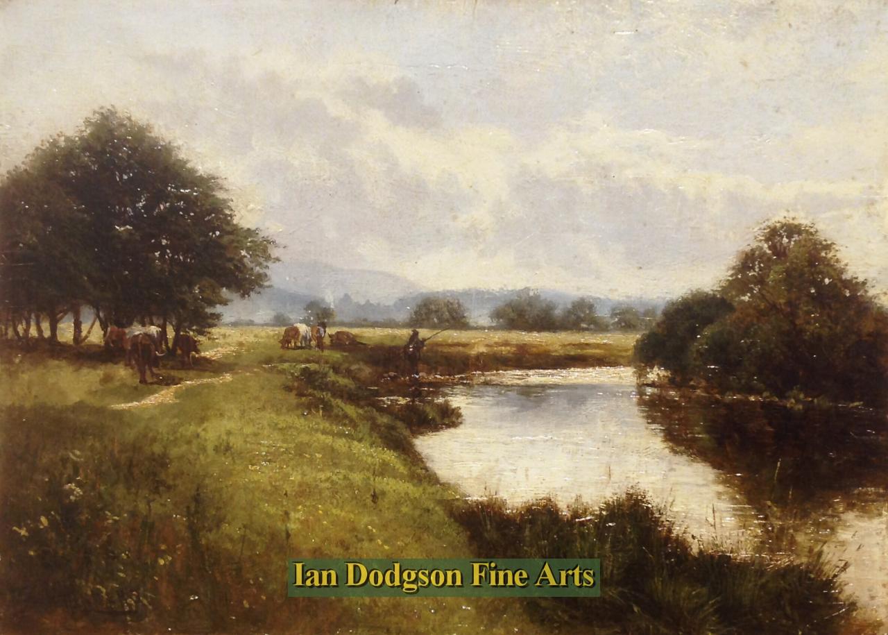 William Manners - On the river. Oil on board (c1900)