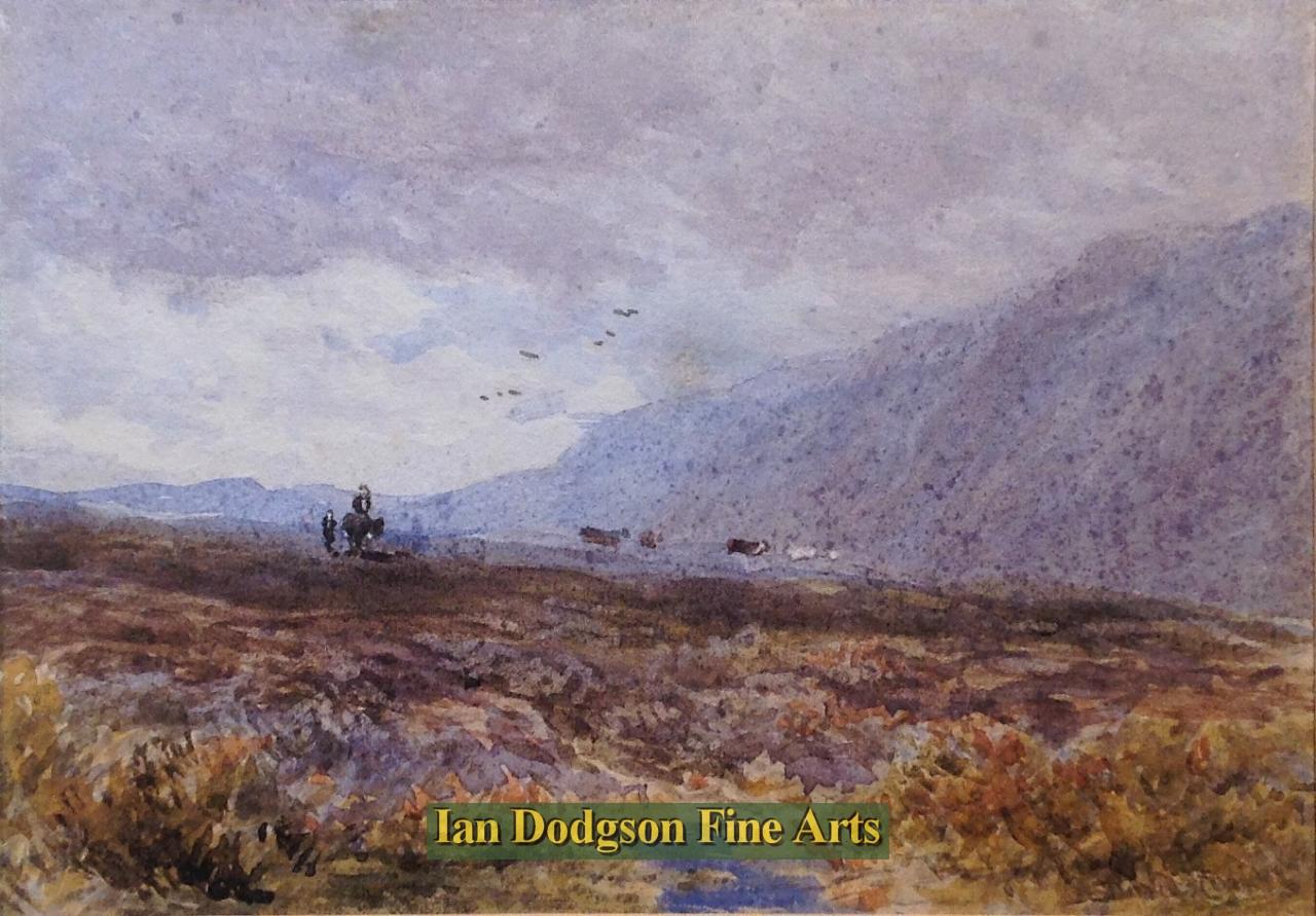 David Cox Snr - Crossing the moors Watercolour (c1840)
