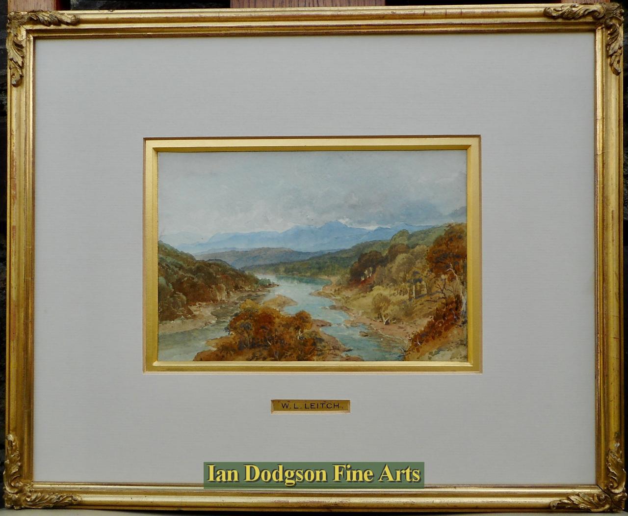 A river landscape by William Leighton Leitch