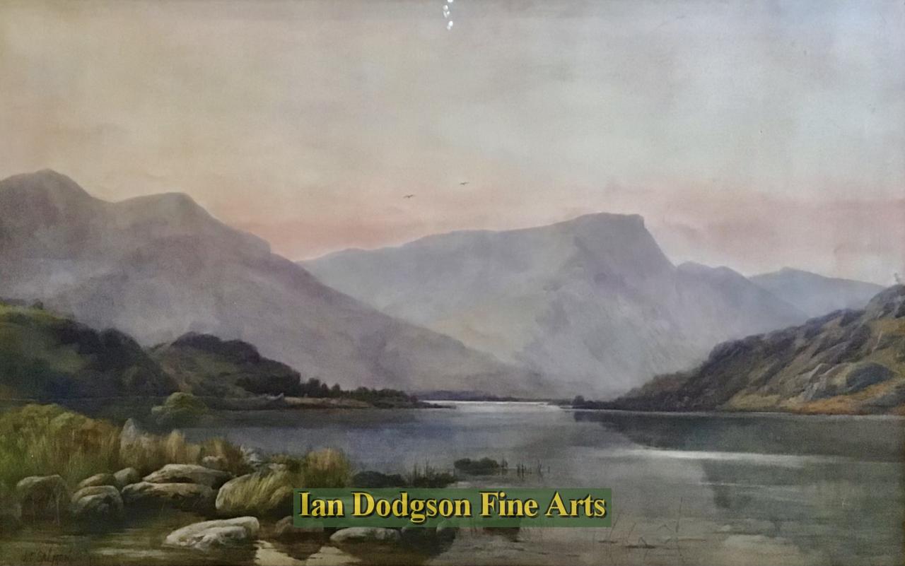 John Cuthbert Salmon - Llyn Ogwen Watercolour (c1890)