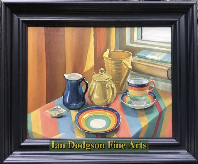 Meryl Watts - Still Life with crockery Oil on canvas (c1960)
